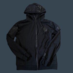 Phoenix Suns Black Full-Zip Hoodie Jacket With Embroidered Logos Mens XL Cotton/